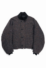 Load image into Gallery viewer, KLASICA VOLUME SLEEVE TANKERS BLOUSON / REGENERATED KEMP MIXED TWEED (MIX BROWN)