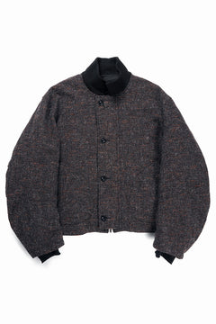 Load image into Gallery viewer, KLASICA VOLUME SLEEVE TANKERS BLOUSON / REGENERATED KEMP MIXED TWEED (MIX BROWN)