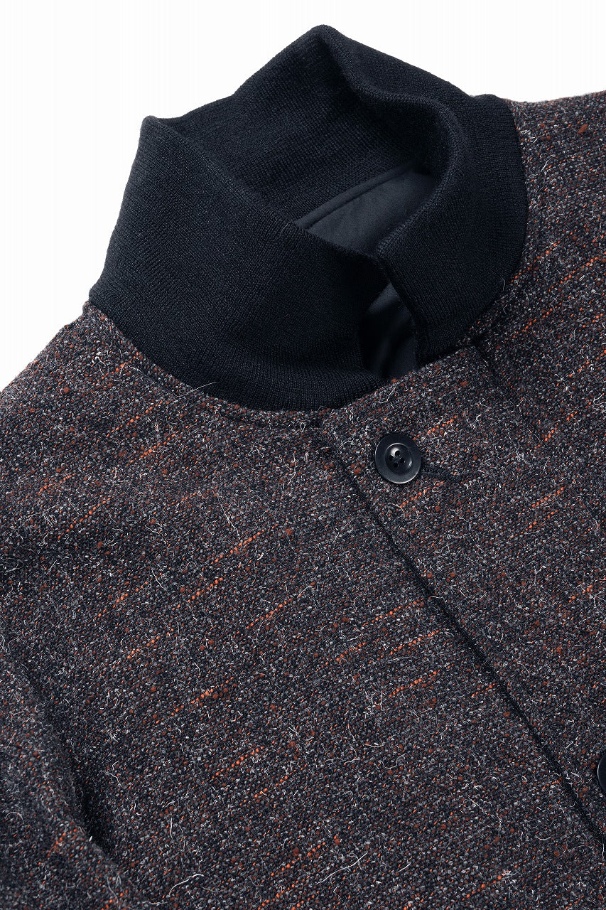 Load image into Gallery viewer, KLASICA VOLUME SLEEVE TANKERS BLOUSON / REGENERATED KEMP MIXED TWEED (MIX BROWN)
