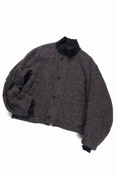 Load image into Gallery viewer, KLASICA VOLUME SLEEVE TANKERS BLOUSON / REGENERATED KEMP MIXED TWEED (MIX BROWN)