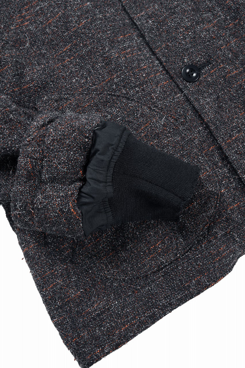 Load image into Gallery viewer, KLASICA VOLUME SLEEVE TANKERS BLOUSON / REGENERATED KEMP MIXED TWEED (MIX BROWN)