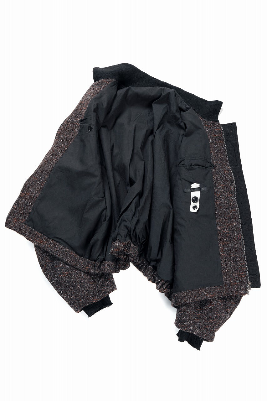 Load image into Gallery viewer, KLASICA VOLUME SLEEVE TANKERS BLOUSON / REGENERATED KEMP MIXED TWEED (MIX BROWN)