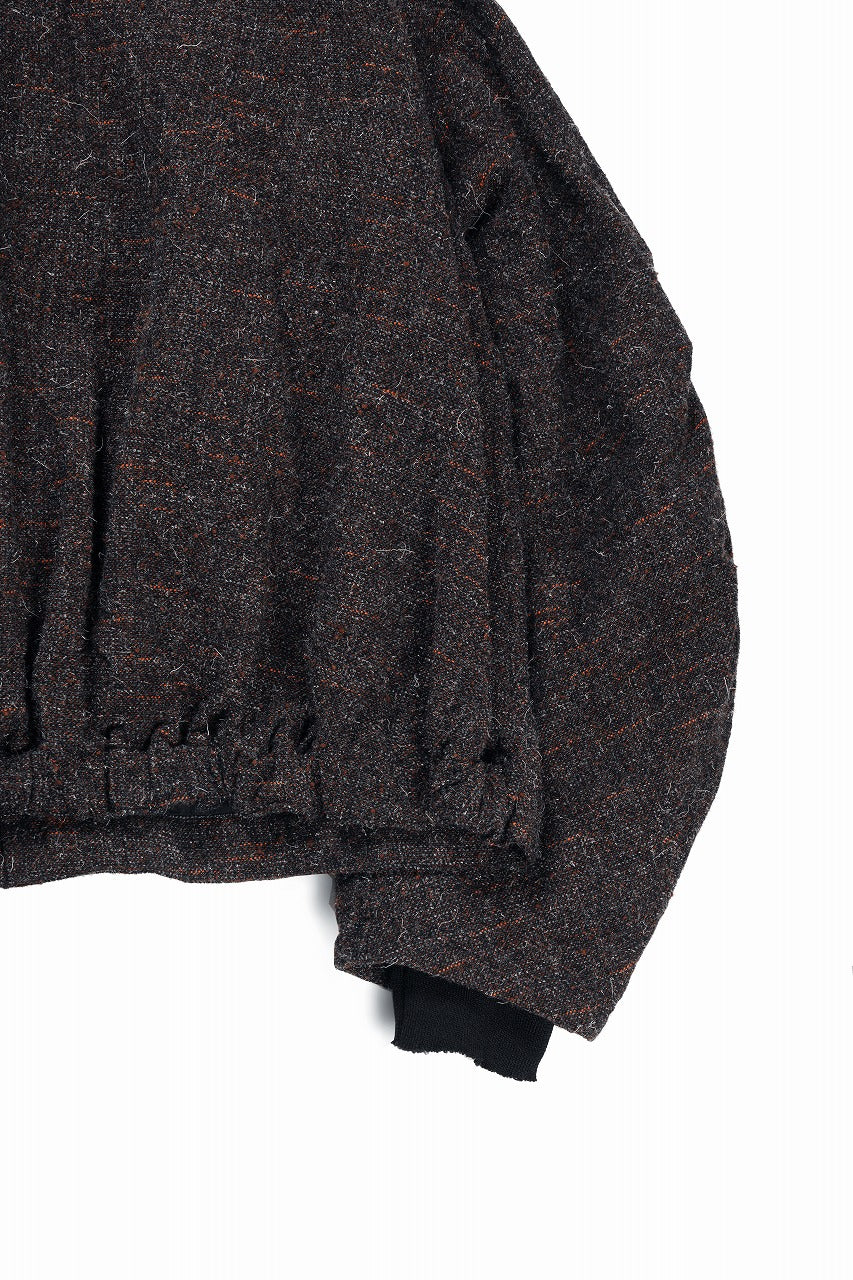 Load image into Gallery viewer, KLASICA VOLUME SLEEVE TANKERS BLOUSON / REGENERATED KEMP MIXED TWEED (MIX BROWN)