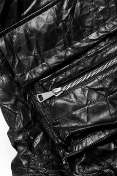 画像をギャラリービューアに読み込む, A.F ARTEFACT TUCK CARGO PANTS / WASHER SYNTHETIC LEATHER (BLACK)