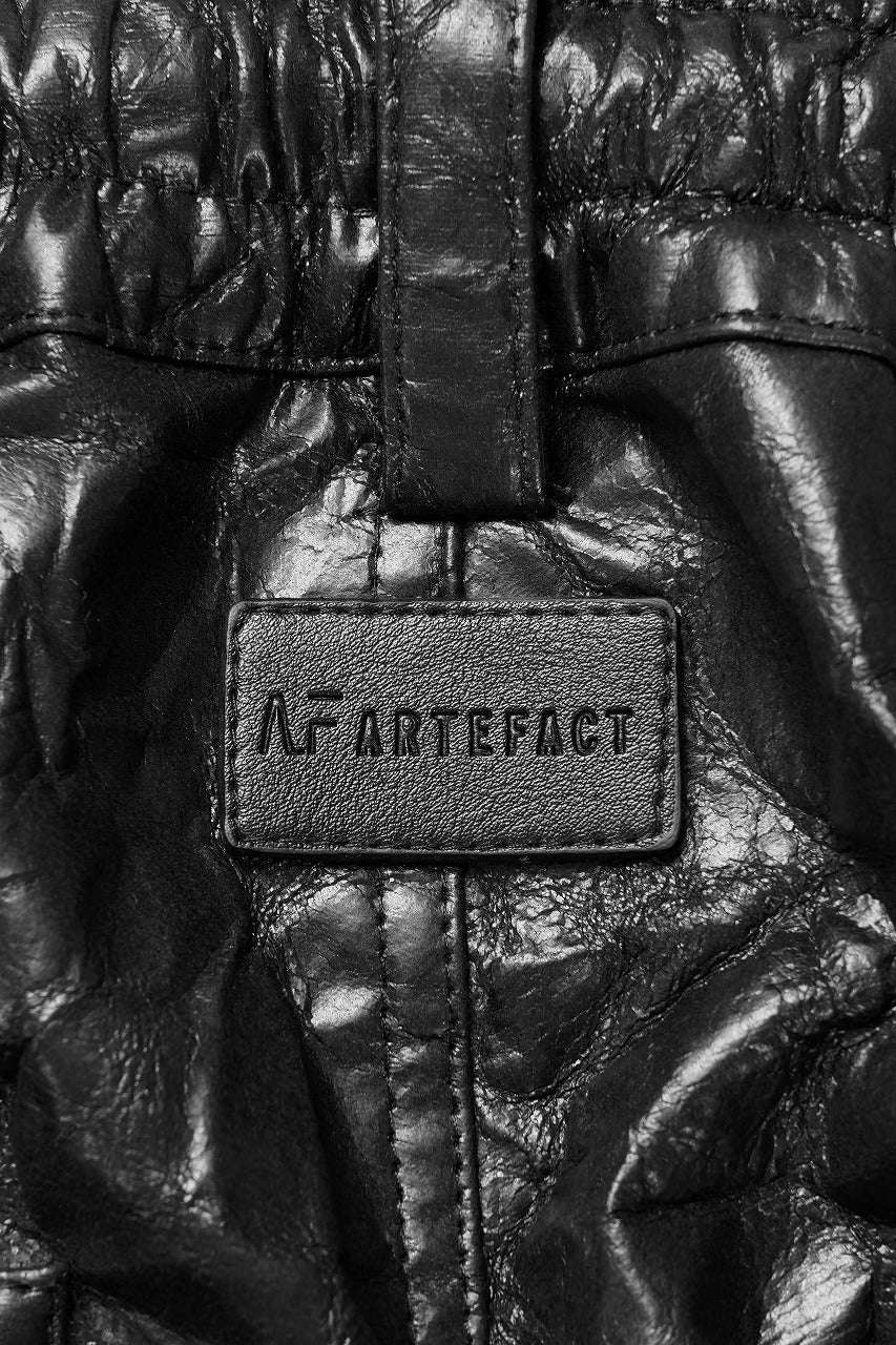 画像をギャラリービューアに読み込む, A.F ARTEFACT TUCK CARGO PANTS / WASHER SYNTHETIC LEATHER (BLACK)