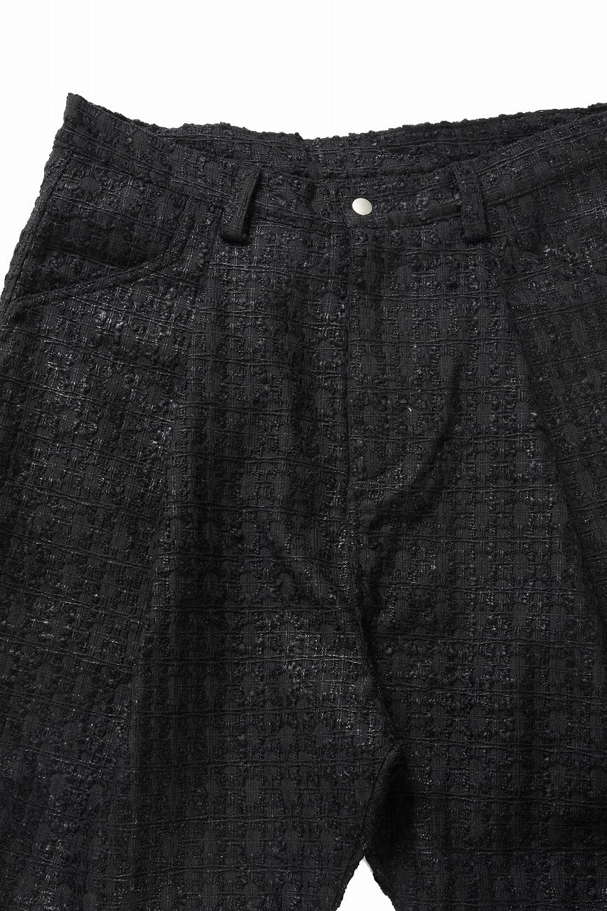 画像をギャラリービューアに読み込む, A.F ARTEFACT TUCK WIDE EASY PANTS / LUXURY TWEED (BLACK)