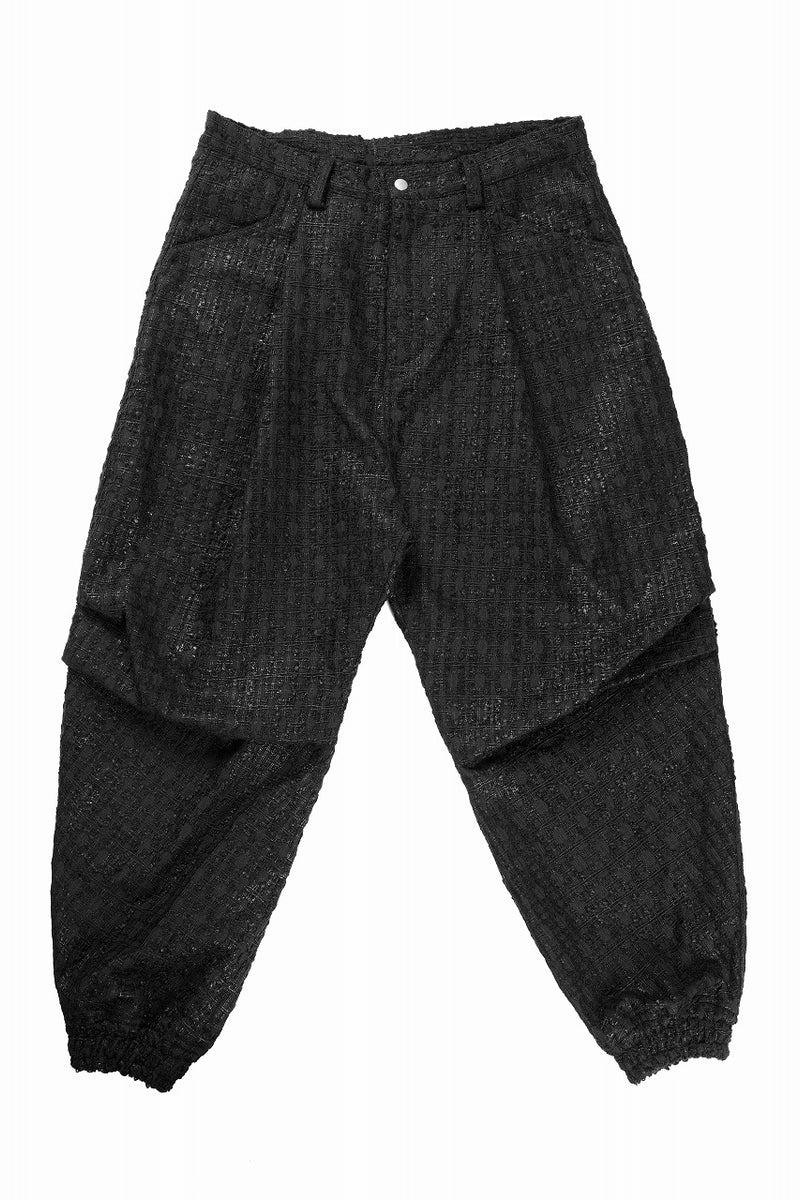 A.F ARTEFACT TUCK WIDE EASY PANTS / LUXURY TWEED (BLACK)の