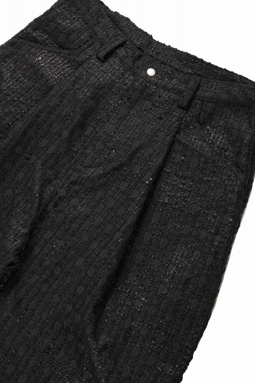 画像をギャラリービューアに読み込む, A.F ARTEFACT TUCK WIDE EASY PANTS / LUXURY TWEED (BLACK)