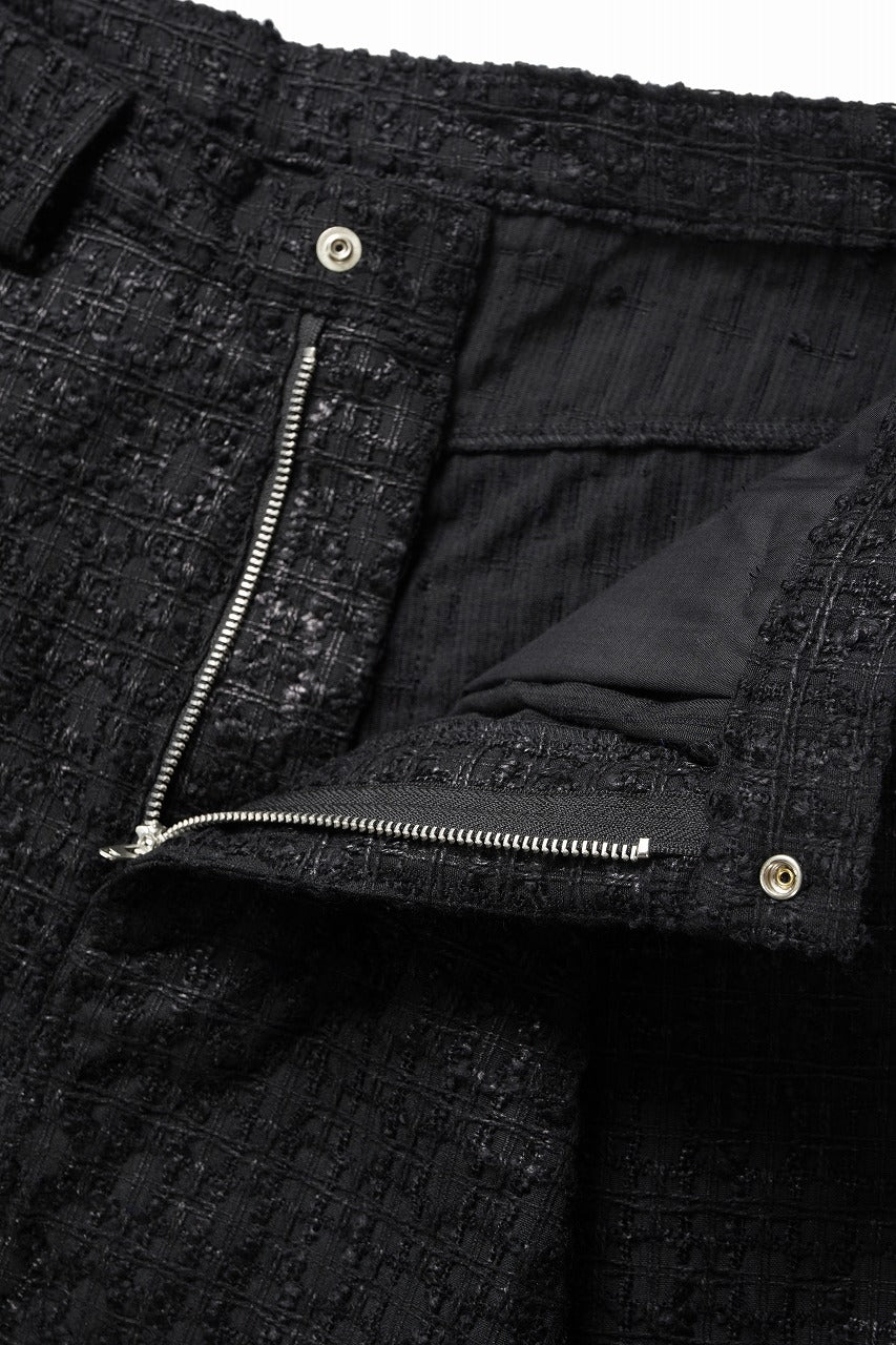 画像をギャラリービューアに読み込む, A.F ARTEFACT TUCK WIDE EASY PANTS / LUXURY TWEED (BLACK)