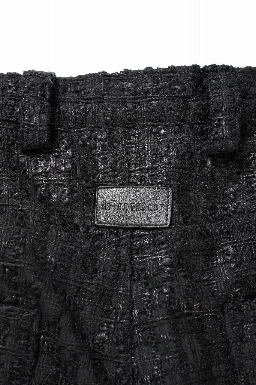 画像をギャラリービューアに読み込む, A.F ARTEFACT TUCK WIDE EASY PANTS / LUXURY TWEED (BLACK)