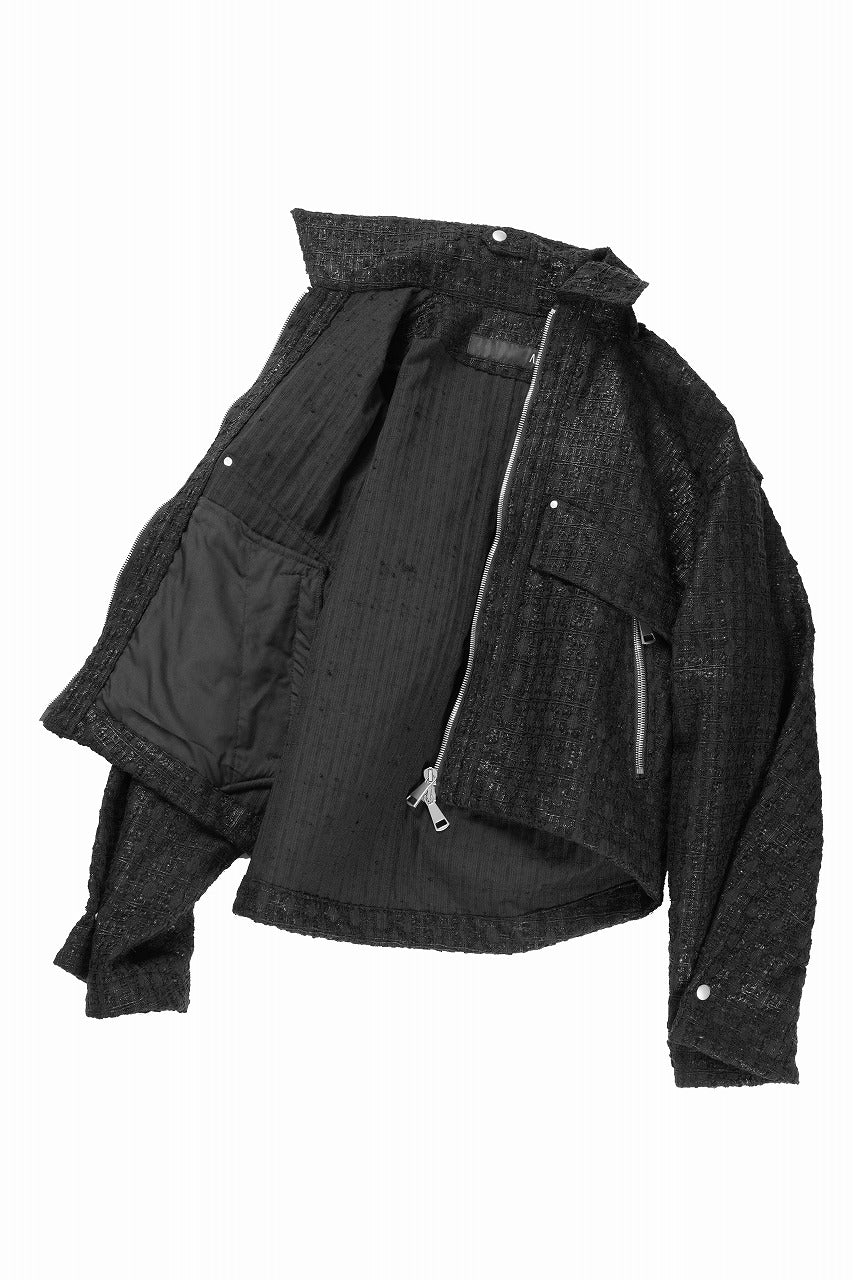 Load image into Gallery viewer, A.F ARTEFACT TUCK SLEEVE JACKET / LUXURY TWEED (BLACK)