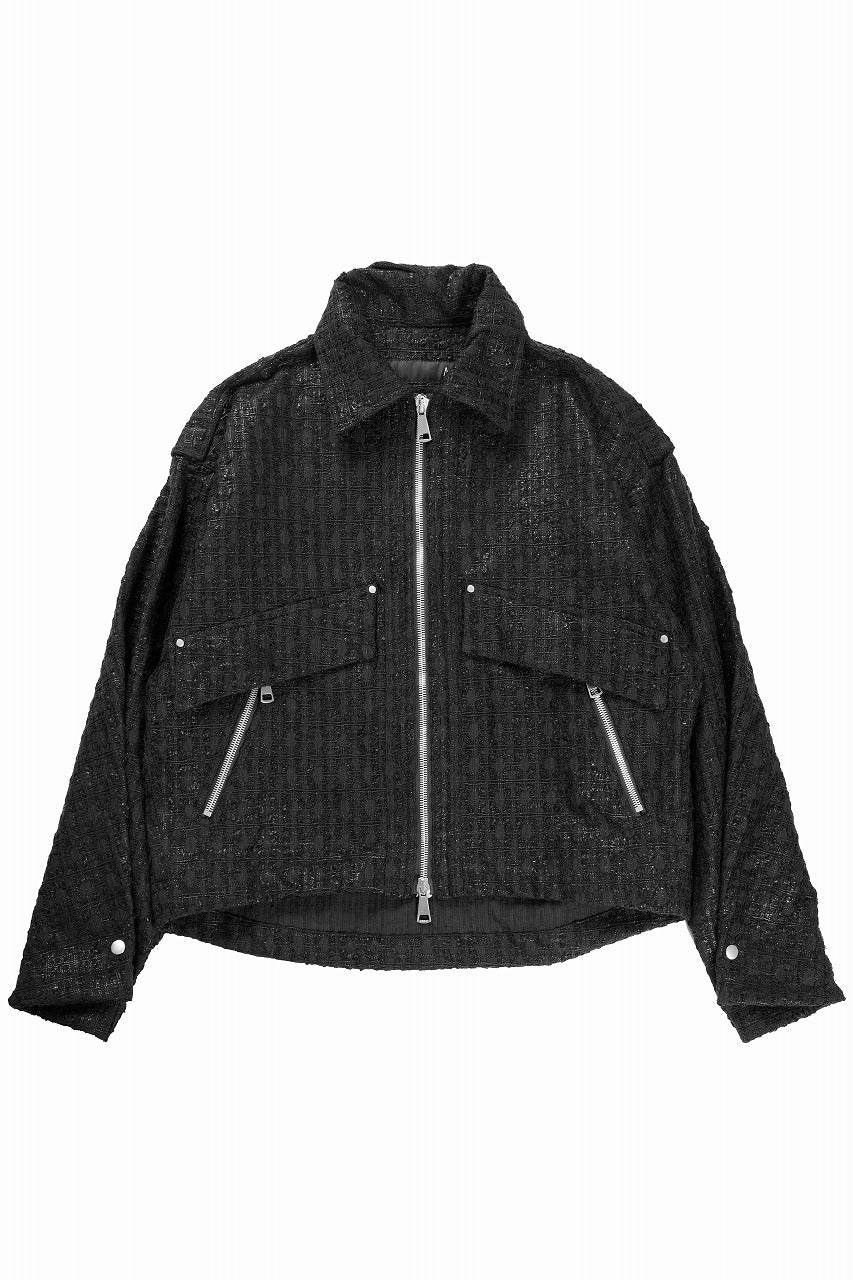 Load image into Gallery viewer, A.F ARTEFACT TUCK SLEEVE JACKET / LUXURY TWEED (BLACK)