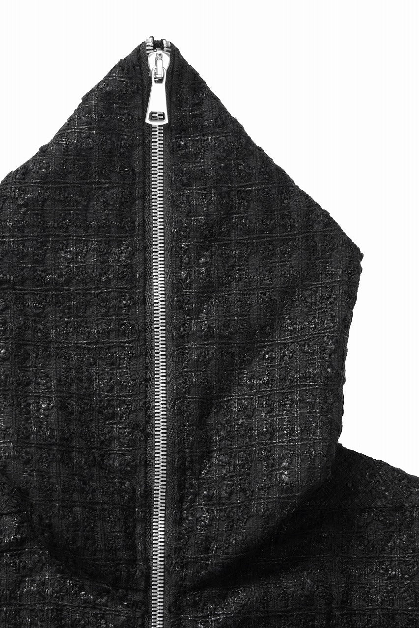 Load image into Gallery viewer, A.F ARTEFACT HOODED ZIPPER BLOUSON / LUXURY TWEED (BLACK)