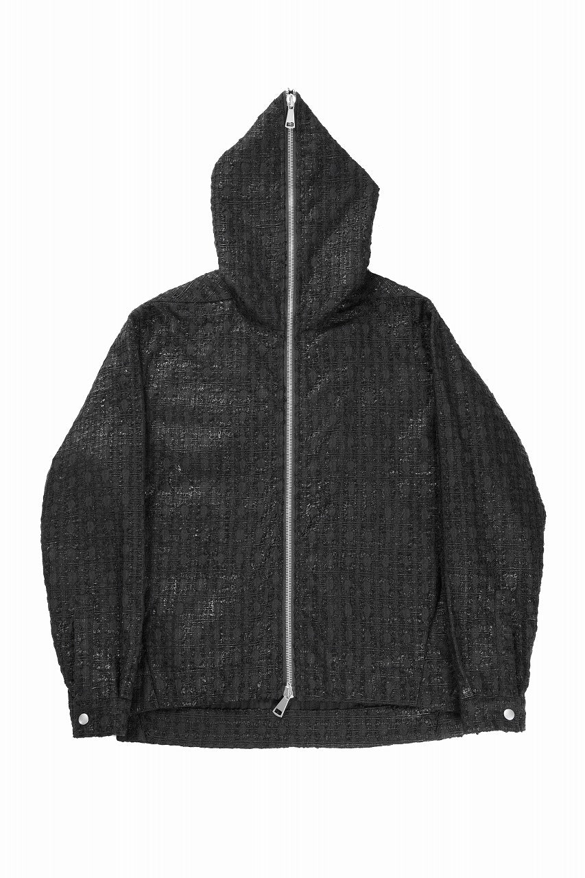 Load image into Gallery viewer, A.F ARTEFACT HOODED ZIPPER BLOUSON / LUXURY TWEED (BLACK)