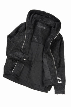 Load image into Gallery viewer, A.F ARTEFACT HOODED ZIPPER BLOUSON / LUXURY TWEED (BLACK)