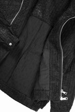 Load image into Gallery viewer, A.F ARTEFACT HOODED ZIPPER BLOUSON / LUXURY TWEED (BLACK)