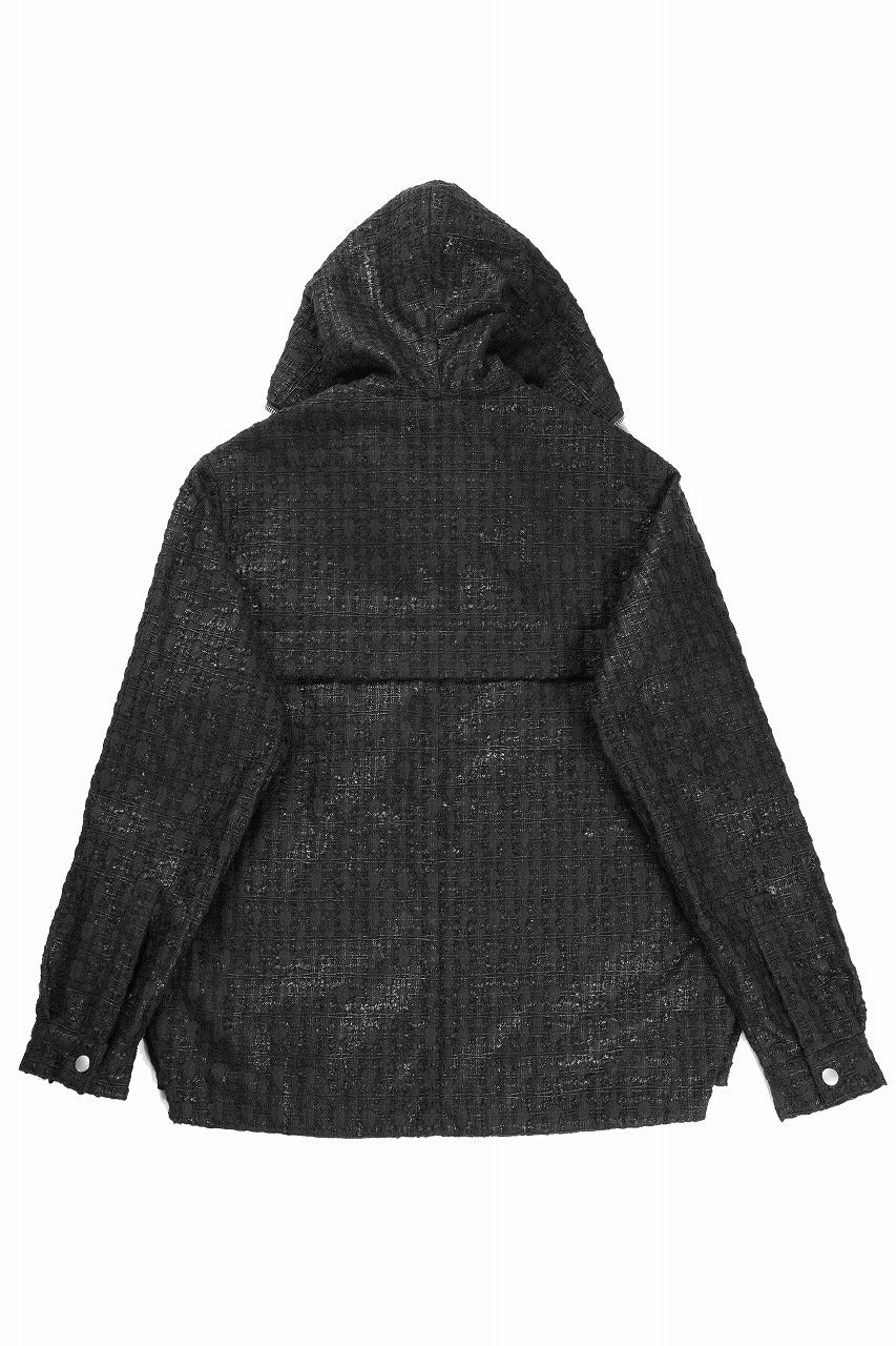 Load image into Gallery viewer, A.F ARTEFACT HOODED ZIPPER BLOUSON / LUXURY TWEED (BLACK)