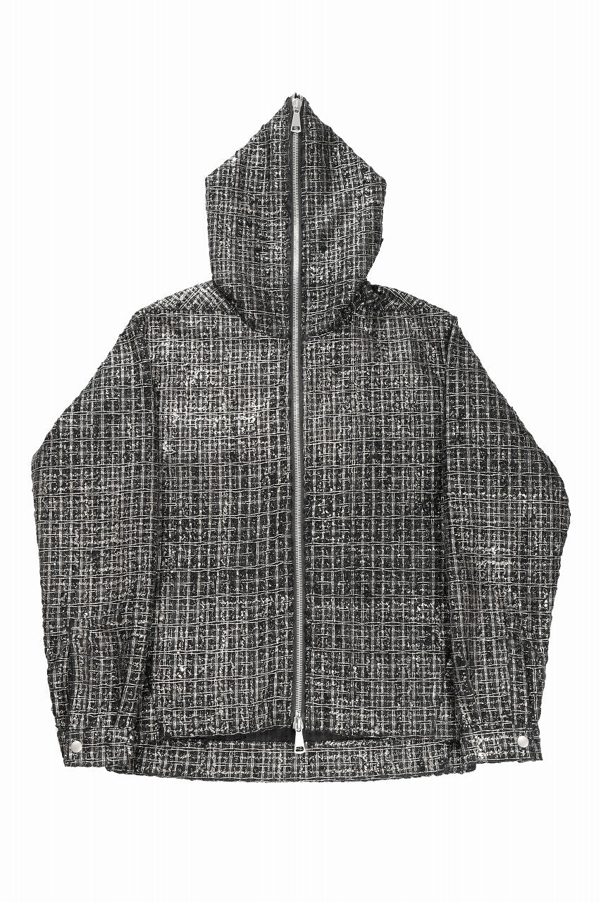 Load image into Gallery viewer, A.F ARTEFACT HOODED ZIPPER BLOUSON / LUXURY TWEED (BLACK x GOLD)