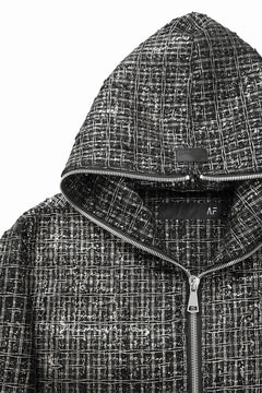 Load image into Gallery viewer, A.F ARTEFACT HOODED ZIPPER BLOUSON / LUXURY TWEED (BLACK x GOLD)