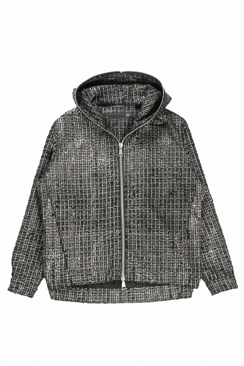 A.F ARTEFACT HOODED ZIPPER BLOUSON / LUXURY TWEED (BLACK)の商品