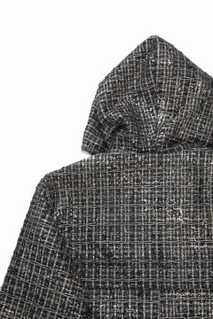 Load image into Gallery viewer, A.F ARTEFACT HOODED ZIPPER BLOUSON / LUXURY TWEED (BLACK x GOLD)