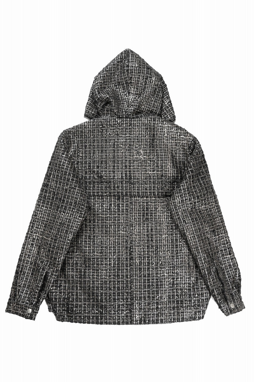 Load image into Gallery viewer, A.F ARTEFACT HOODED ZIPPER BLOUSON / LUXURY TWEED (BLACK x GOLD)