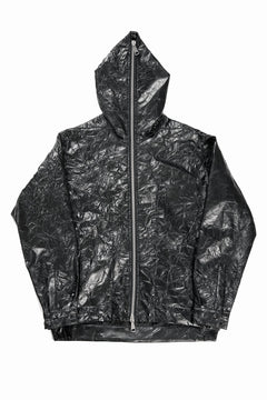 画像をギャラリービューアに読み込む, A.F ARTEFACT HOODED ZIPPER BLOUSON / WASHER SYNTHETIC LEATHER (BLACK)