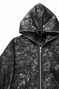 画像をギャラリービューアに読み込む, A.F ARTEFACT HOODED ZIPPER BLOUSON / WASHER SYNTHETIC LEATHER (BLACK)