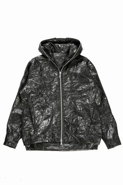 画像をギャラリービューアに読み込む, A.F ARTEFACT HOODED ZIPPER BLOUSON / WASHER SYNTHETIC LEATHER (BLACK)