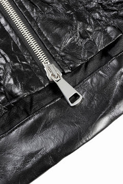 画像をギャラリービューアに読み込む, A.F ARTEFACT HOODED ZIPPER BLOUSON / WASHER SYNTHETIC LEATHER (BLACK)