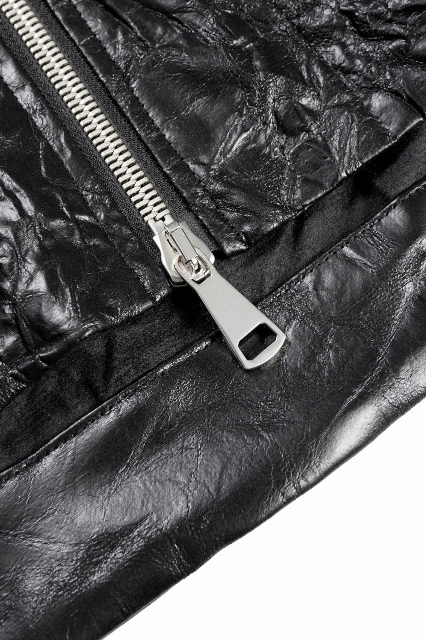 画像をギャラリービューアに読み込む, A.F ARTEFACT HOODED ZIPPER BLOUSON / WASHER SYNTHETIC LEATHER (BLACK)