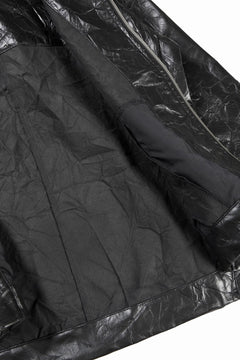 画像をギャラリービューアに読み込む, A.F ARTEFACT HOODED ZIPPER BLOUSON / WASHER SYNTHETIC LEATHER (BLACK)