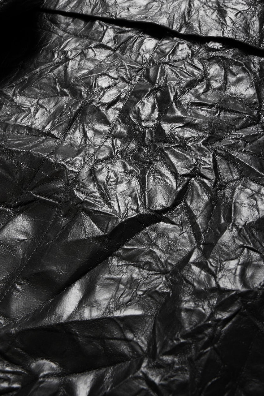 画像をギャラリービューアに読み込む, A.F ARTEFACT HOODED ZIPPER BLOUSON / WASHER SYNTHETIC LEATHER (BLACK)