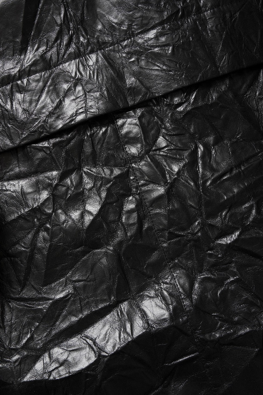 画像をギャラリービューアに読み込む, A.F ARTEFACT HOODED ZIPPER BLOUSON / WASHER SYNTHETIC LEATHER (BLACK)