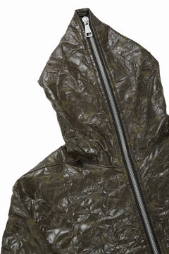 画像をギャラリービューアに読み込む, A.F ARTEFACT HOODED ZIPPER BLOUSON / WASHER SYNTHETIC LEATHER (KHAKI)
