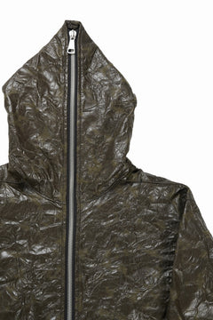 画像をギャラリービューアに読み込む, A.F ARTEFACT HOODED ZIPPER BLOUSON / WASHER SYNTHETIC LEATHER (KHAKI)