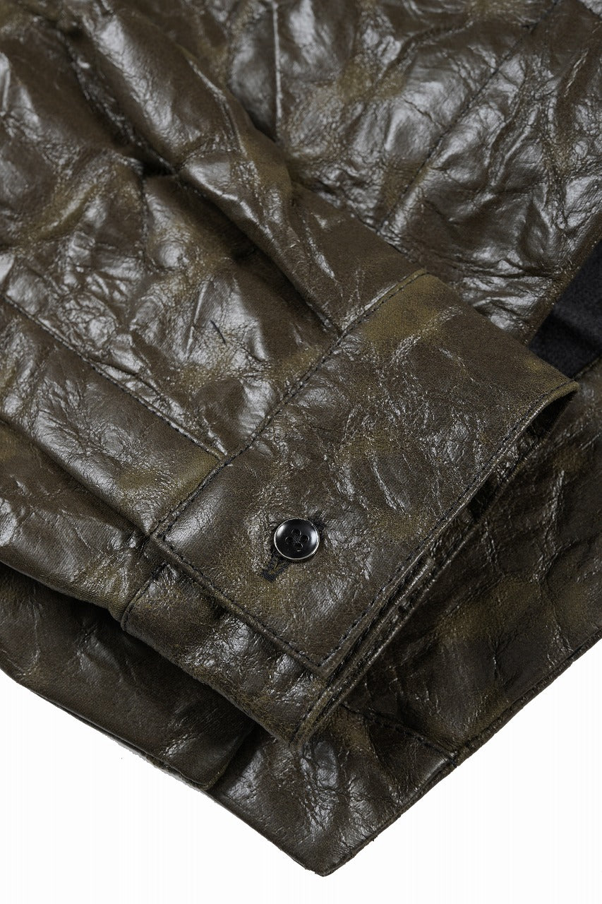 画像をギャラリービューアに読み込む, A.F ARTEFACT HOODED ZIPPER BLOUSON / WASHER SYNTHETIC LEATHER (KHAKI)