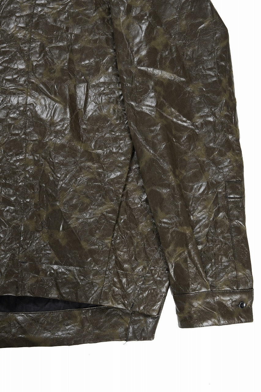 画像をギャラリービューアに読み込む, A.F ARTEFACT HOODED ZIPPER BLOUSON / WASHER SYNTHETIC LEATHER (KHAKI)