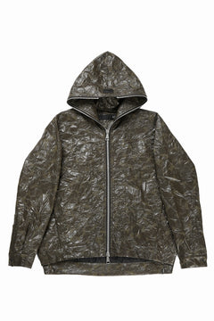画像をギャラリービューアに読み込む, A.F ARTEFACT HOODED ZIPPER BLOUSON / WASHER SYNTHETIC LEATHER (KHAKI)