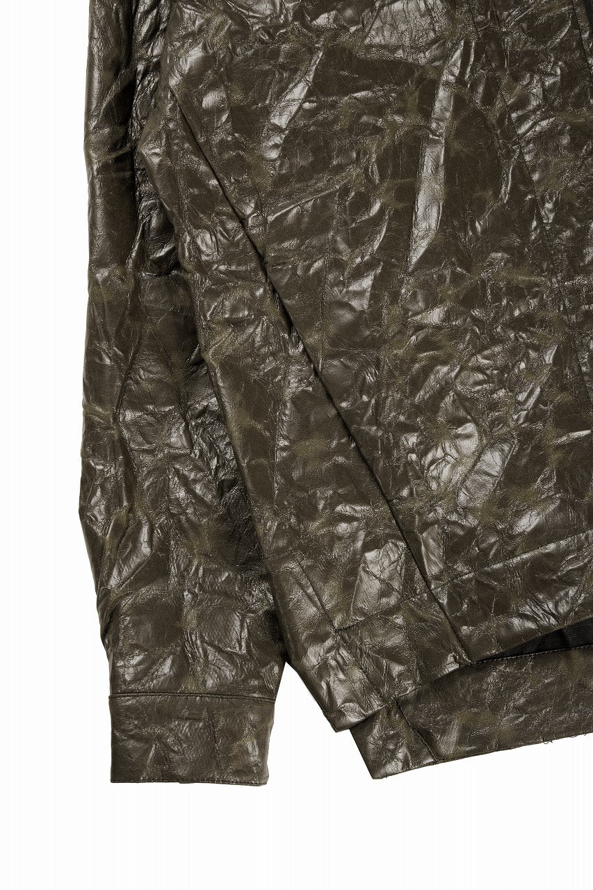 画像をギャラリービューアに読み込む, A.F ARTEFACT HOODED ZIPPER BLOUSON / WASHER SYNTHETIC LEATHER (KHAKI)