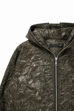 画像をギャラリービューアに読み込む, A.F ARTEFACT HOODED ZIPPER BLOUSON / WASHER SYNTHETIC LEATHER (KHAKI)