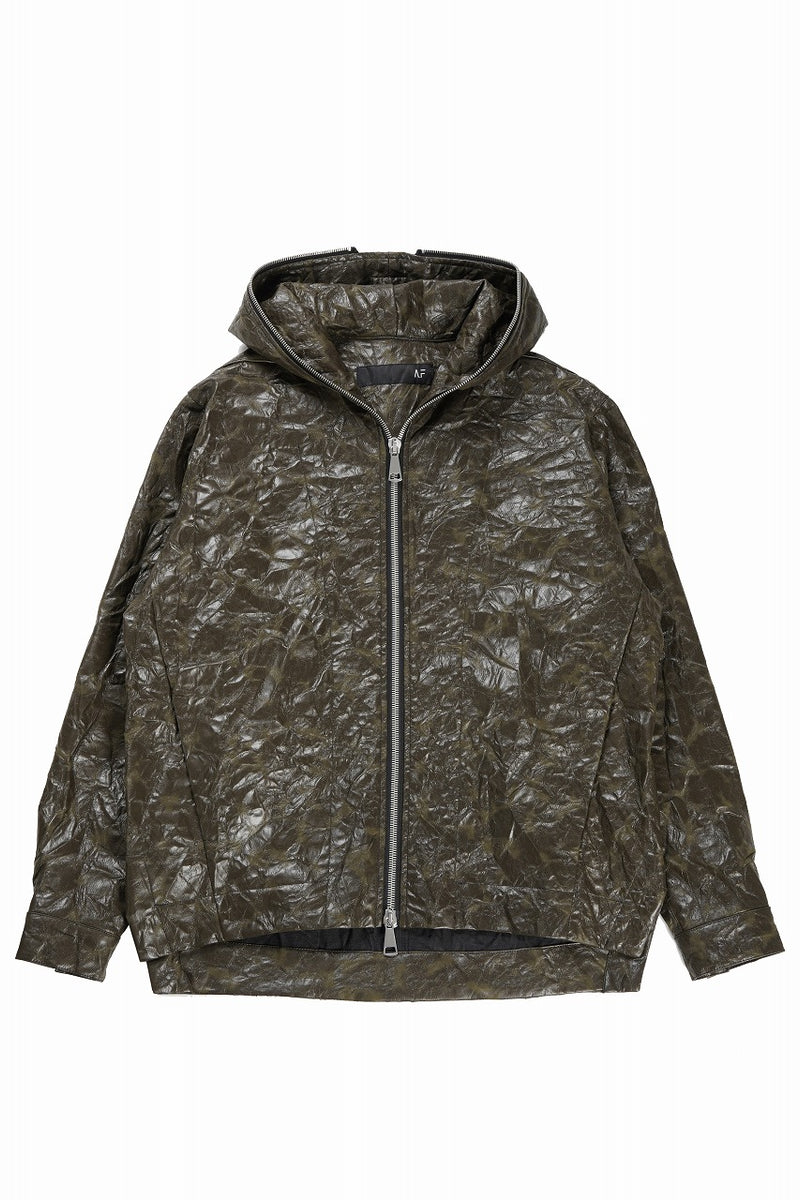 AF artefact モッズコート A.F ARTEFACT HOODED ZIPPER BLOUSON / WASHER SYNTHETIC LEATHER