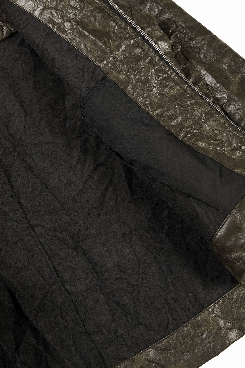 画像をギャラリービューアに読み込む, A.F ARTEFACT HOODED ZIPPER BLOUSON / WASHER SYNTHETIC LEATHER (KHAKI)