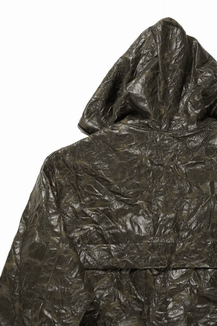 画像をギャラリービューアに読み込む, A.F ARTEFACT HOODED ZIPPER BLOUSON / WASHER SYNTHETIC LEATHER (KHAKI)