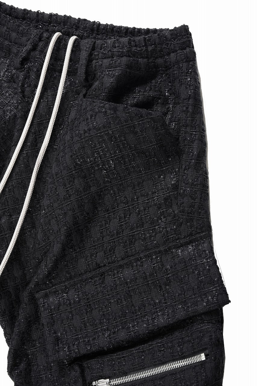 画像をギャラリービューアに読み込む, A.F ARTEFACT TUCK CARGO PANTS / LUXURY TWEED (BLACK)