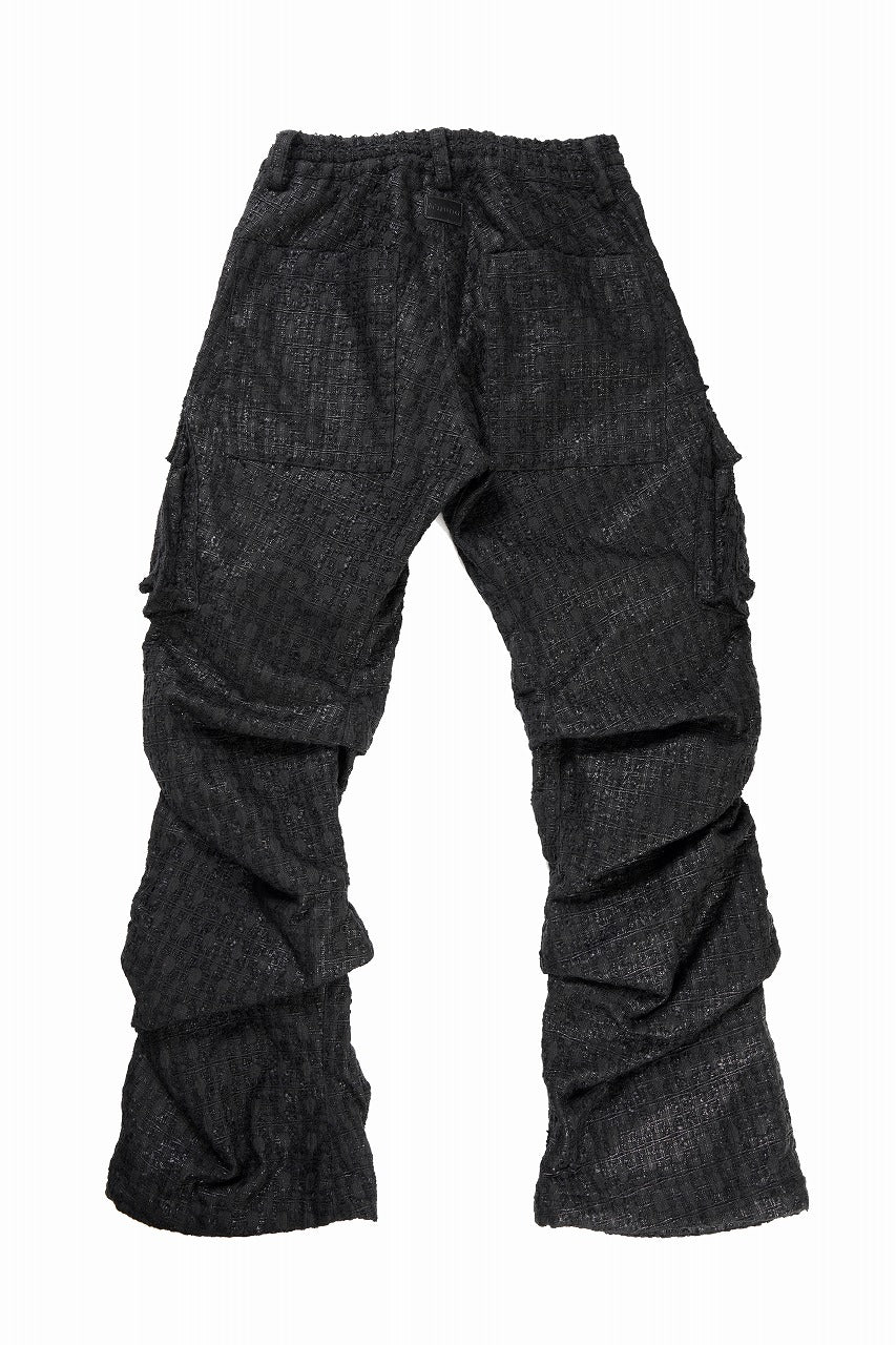 画像をギャラリービューアに読み込む, A.F ARTEFACT TUCK CARGO PANTS / LUXURY TWEED (BLACK)