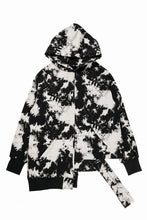 画像をギャラリービューアに読み込む, A.F ARTEFACT ASYMMETRY LOOP HEM HOODED TOPS / MOTTLED DYING (BLACK x IVORY)