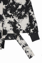 画像をギャラリービューアに読み込む, A.F ARTEFACT ASYMMETRY LOOP HEM HOODED TOPS / MOTTLED DYING (BLACK x IVORY)