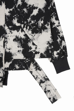 画像をギャラリービューアに読み込む, A.F ARTEFACT ASYMMETRY LOOP HEM HOODED TOPS / MOTTLED DYING (BLACK x IVORY)