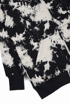 画像をギャラリービューアに読み込む, A.F ARTEFACT ASYMMETRY LOOP HEM HOODED TOPS / MOTTLED DYING (BLACK x IVORY)